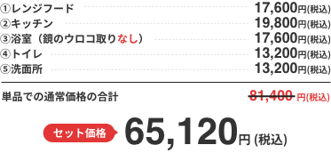 大掃除早割（水まわりセット）キャンペーン価格