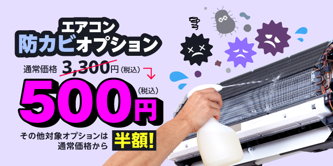 エアコン防カビコーティング500円＋その他オプション半額キャンペーン｜東京ガスのハウスクリーニング
