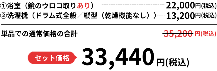 セット価格 33,440円 (税込)
