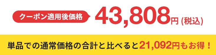 クーポン適用後価格 43,808円 (税込)